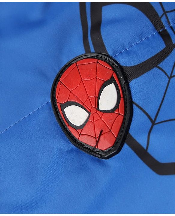 Pine Kids Marvel Woven Winter Jacket with Full Sleeves and Spiderman Print in Blue for 4-5 Years