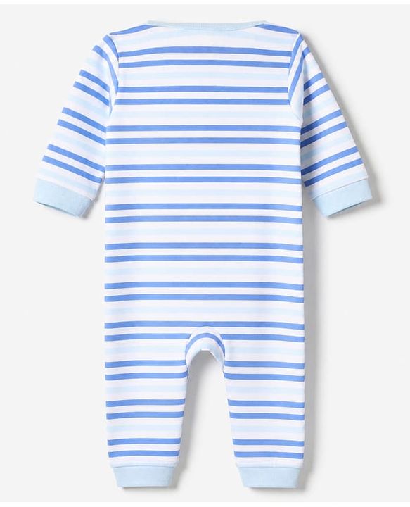 Babyhug 100% Cotton Interlock Knit Full Sleeves Rompers With Dino Print Pack of 2 - Sky Blue