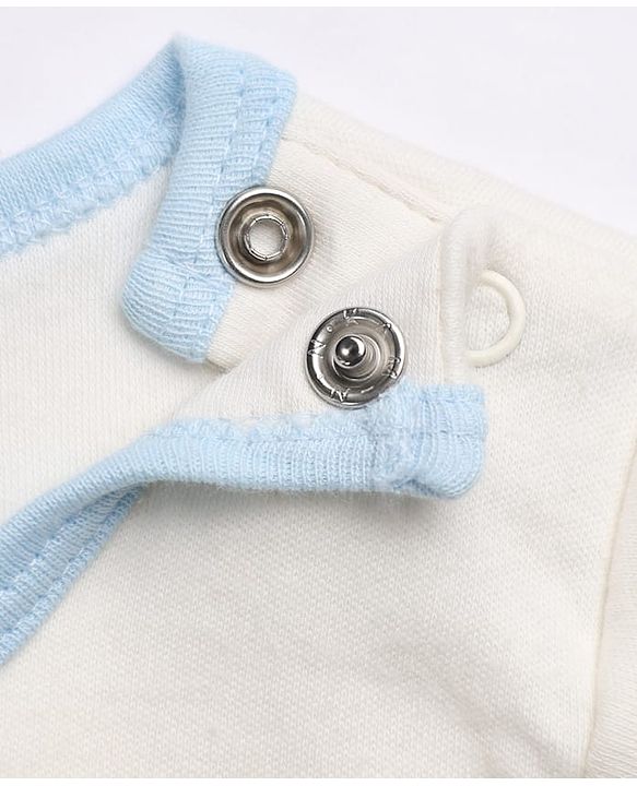Babyhug 100% Cotton Knit Full Sleeves Onesies With Leggings With Dino Print - White