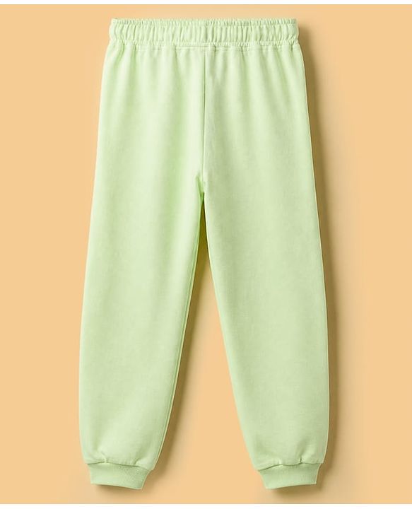 Pine Kids Looper Knit Full Sleeves Winter Wear Suit With Text Print - Limgreen