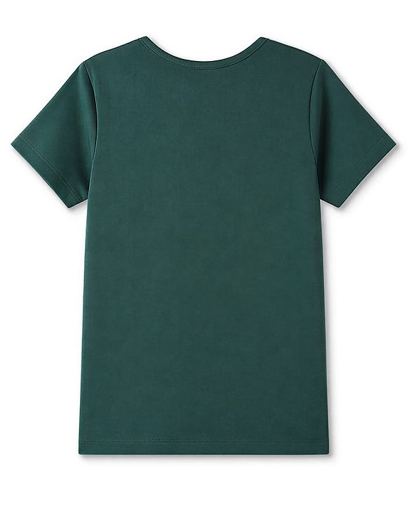 Pine Kids Cotton Knit Half Sleeves Top & Pyjama Night Suit with Text & Butterfly Print - Dark Green