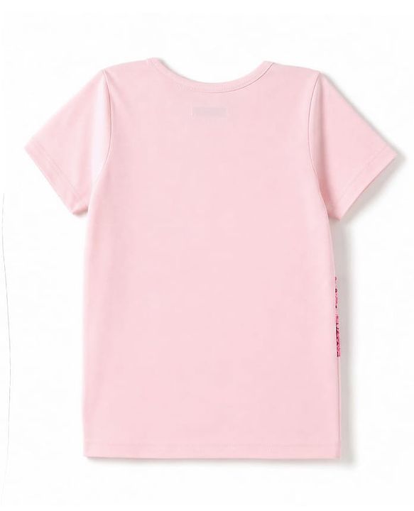 Pine Kids Cotton Knit Half Sleeves Top & Pyjama Night Suit with Heart, Text & Floral Print - Pink