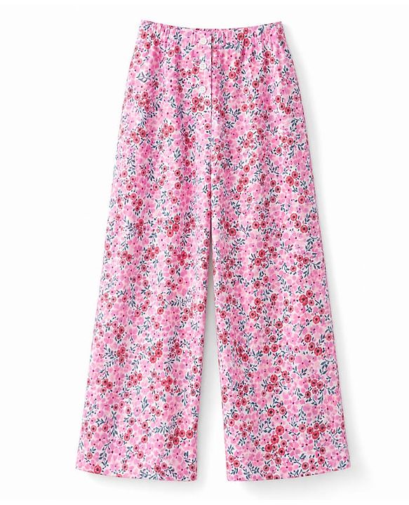 Pine Kids Cotton Knit Half Sleeves Top & Pyjama Night Suit with Heart, Text & Floral Print - Pink