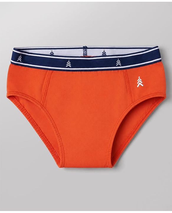 Pine Kids Cotton Elastane Knit Stripped Briefs with Airplane Print Pack of 3 - Blue Orange & Light Blue