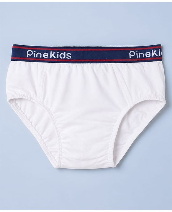 Pine Kids Cotton Elastane Knit Striped Briefs With Aeroplane Print Pack of 3 - Red & Blue