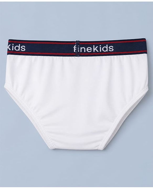 Pine Kids Cotton Elastane Knit Striped Briefs With Aeroplane Print Pack of 3 - Red & Blue