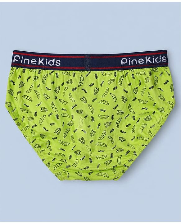 Pine Kids Cotton Elastane Knit Striped Briefs With Aeroplane Print Pack of 3 - Red & Blue