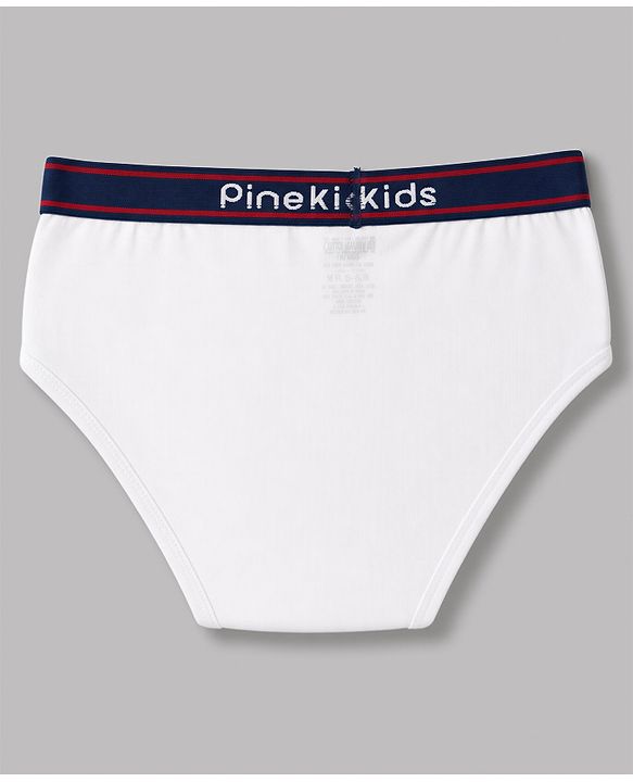 Pine Kids Cotton Elastane Knit  Male Briefs With  Football Print Pack of 3-Blue