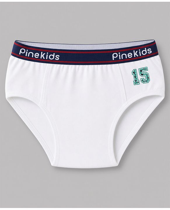 Pine Kids Cotton Elastane Knit  Male Briefs With  Football Print Pack of 3-Blue