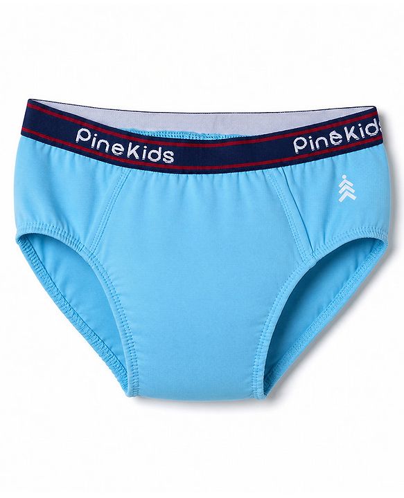 Pine Kids Cambric Knit Solid Brief Pack of 3 - Light Blue, Green & Black