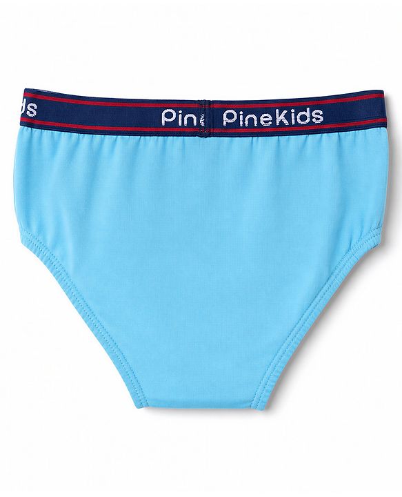 Pine Kids Cambric Knit Solid Brief Pack of 3 - Light Blue, Green & Black