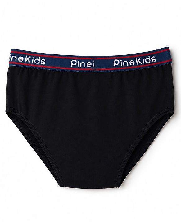 Pine Kids Cambric Knit Solid Brief Pack of 3 - Light Blue, Green & Black
