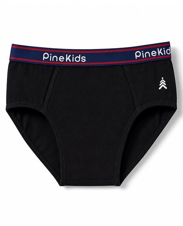 Pine Kids Cambric Knit Solid Brief Pack of 3 - Light Blue, Green & Black