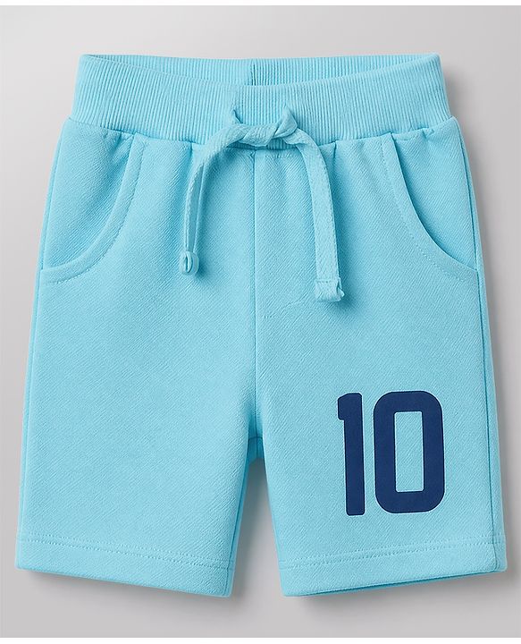 Babyhug 100% Cotton Knit Half Raglan Sleeves Argentina Printed T-Shirt & Shorts Set - Light Blue