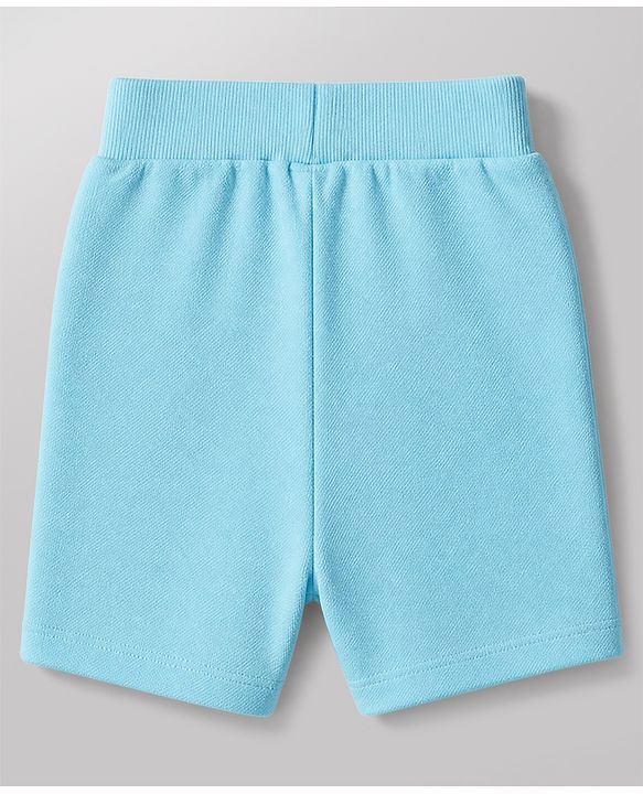 Babyhug 100% Cotton Knit Half Raglan Sleeves Argentina Printed T-Shirt & Shorts Set - Light Blue