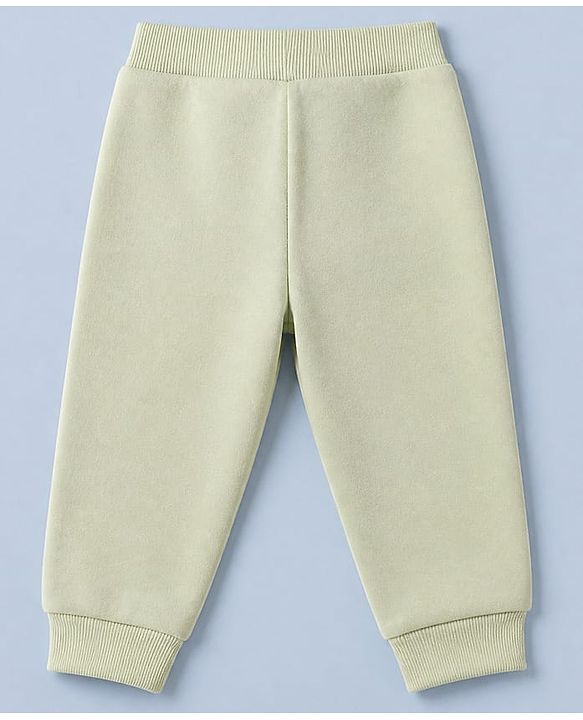 Babyhug Velour Knit Full Sleeves Winter Wear Suit Bear Print & Applique & Cap - Cream
