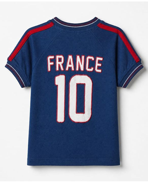 Babyhug 100% Cotton Single Jersey Knit Half Sleeves France Jersey Printed T-Shirt & Shorts Set - Navy