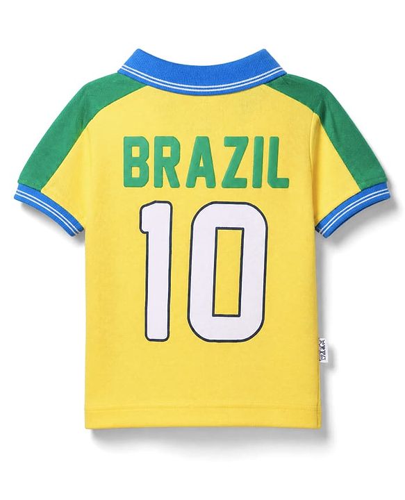 Babyhug 100% Cotton Single Jersey Knit Half Sleeves T-Shirt & Shorts Set With Text Print - Yellow & Blue