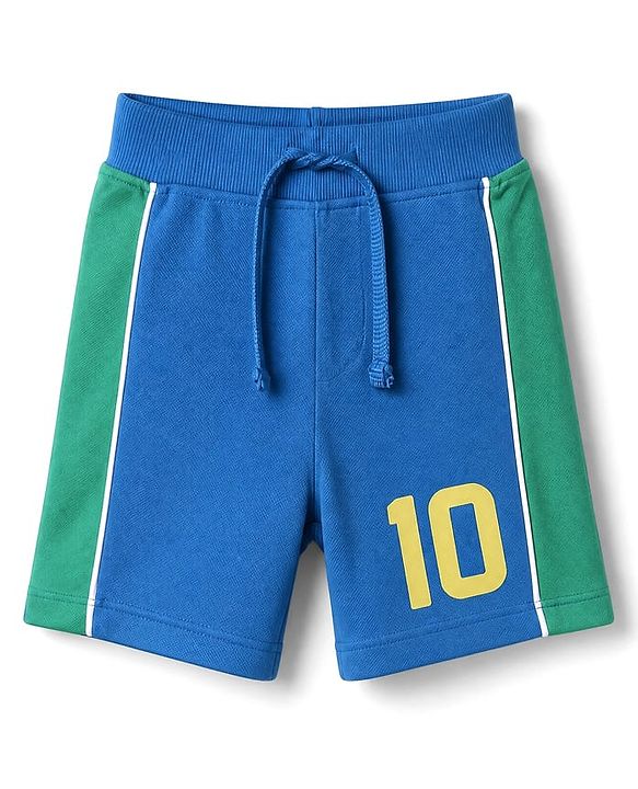 Babyhug 100% Cotton Single Jersey Knit Half Sleeves T-Shirt & Shorts Set With Text Print - Yellow & Blue