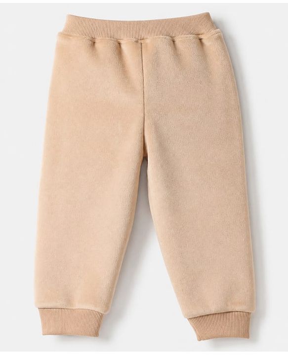 Babyhug Velour Knit Full Sleeves Winter Wear Suit With Lion Print & Cap - Tan