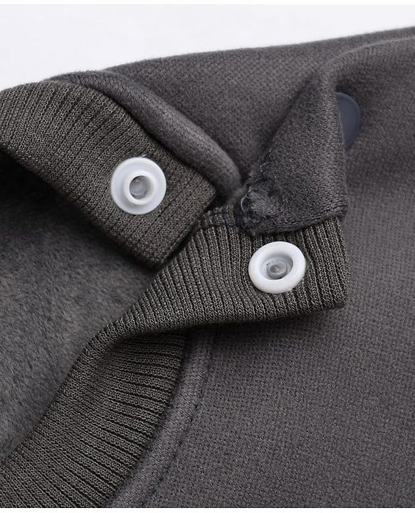 Babyhug Velour Knit Full Sleeves Winter Wear Suit With Bear Patch & Cap - Grey