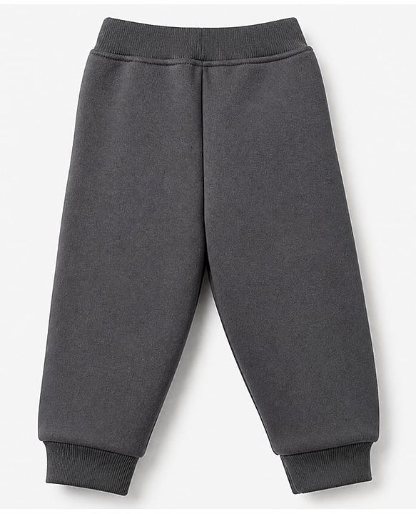 Babyhug Velour Knit Full Sleeves Winter Wear Suit With Bear Patch & Cap - Grey