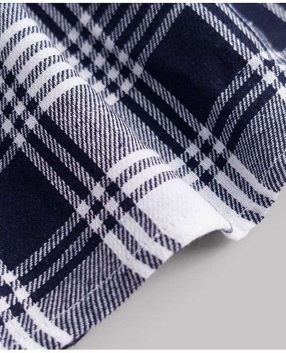 Babyhug Cotton Woven Frock and Legging with Full Sleeves and Checked Print in Blue for 3-6 Months