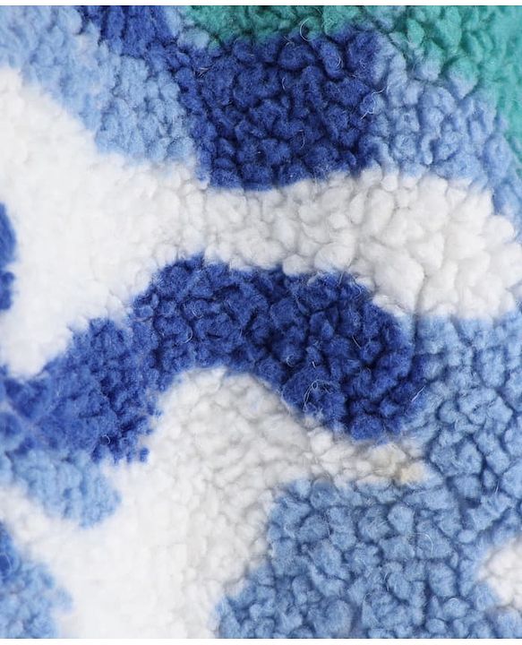 Babyhug Fur Woven Hoodies with Full Sleeves and Camouflage Print in Blue for 12-18 Months
