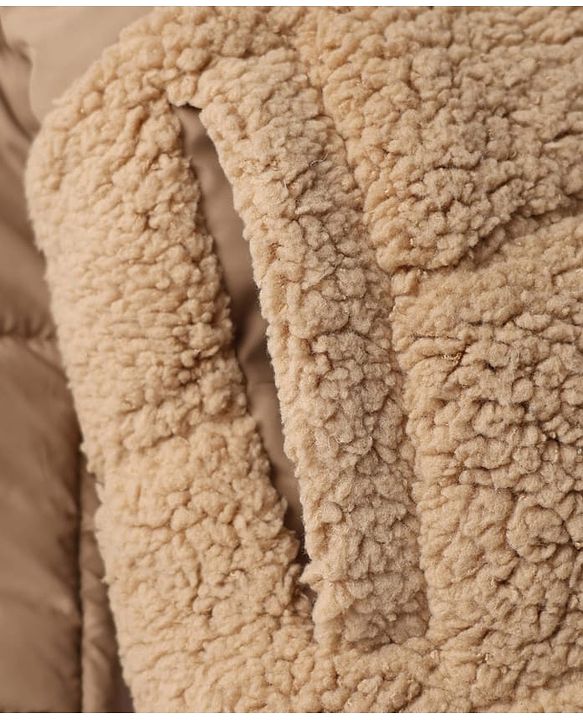 Babyhug Woven Padded Winter Jacket  Full Sleeves with Fur & Ear Applique - Beige