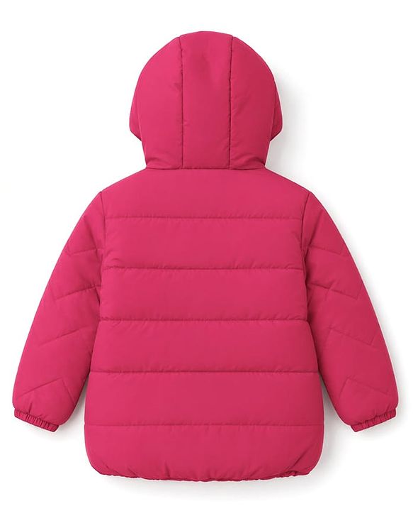 Babyhug Woven Winter Jacket with Full Sleeves - Pink