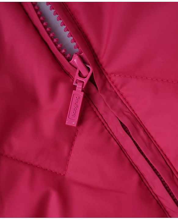 Babyhug Woven Winter Jacket with Full Sleeves - Pink