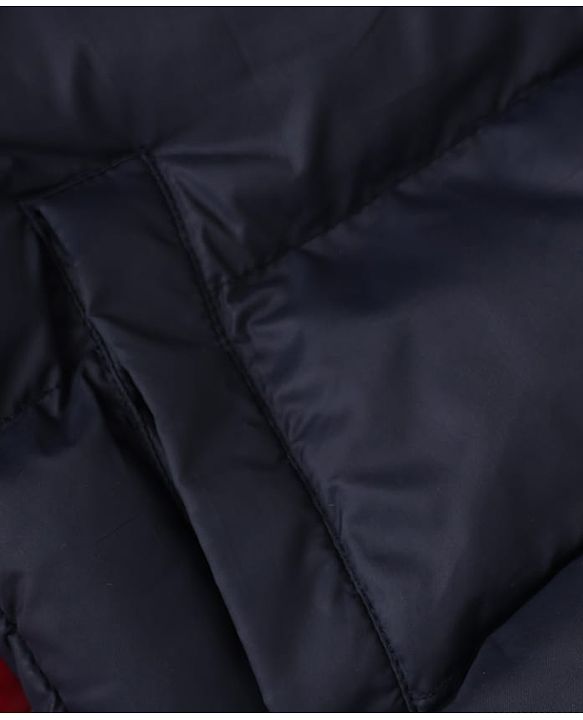 Babyhug Woven Full Sleeves Hooded Padded Winter Jacket With Boat Embroidery - Navy Blue