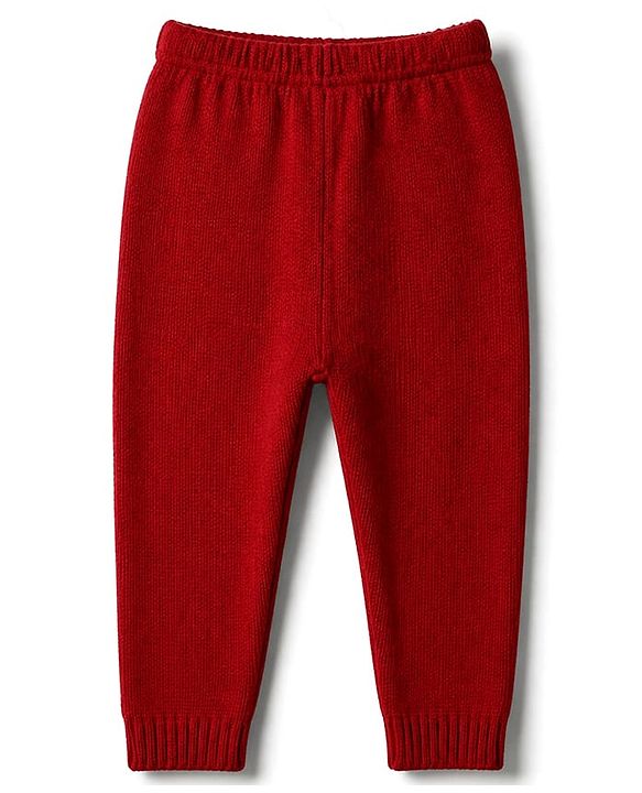Babyhug Disney 100% Cotton Knit Full Sleeves Sweater Set with Minnie Mouse Detailing - Maroon