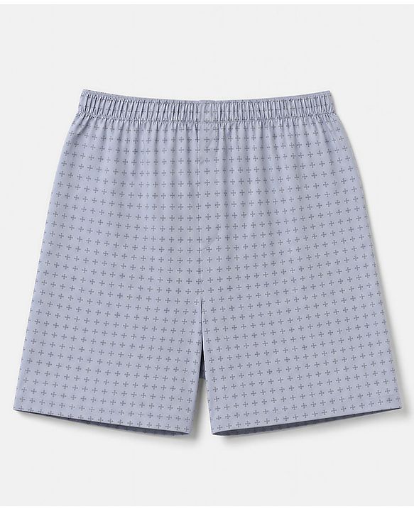 Babyhug Cotton Poplin Woven Above Knee Length Boxers With Floral Print Pack of 3 - Navy Blue, Light Blue & Grey