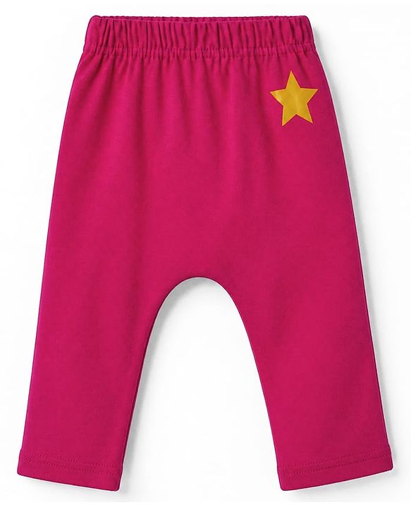 Babyhug Cotton Knit Full Length Diaper Leggings Pack of 3 in Yellow Red Navy Blue