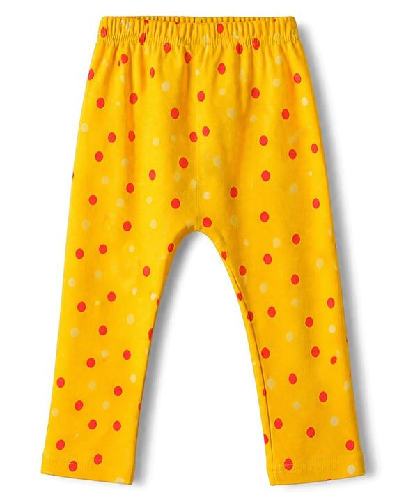 Babyhug Cotton Knit Full Length Diaper Leggings Pack of 3 in Yellow Red Navy Blue