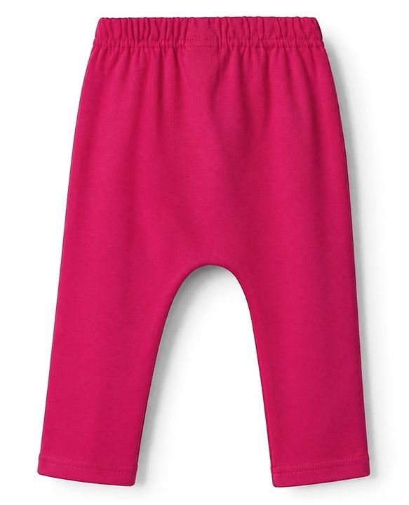 Babyhug Cotton Knit Full Length Diaper Leggings Pack of 3 in Yellow Red Navy Blue