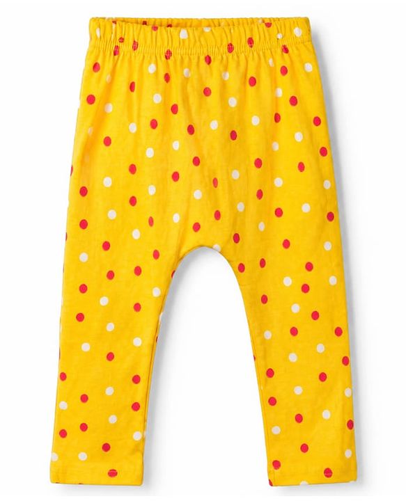 Babyhug Cotton Knit Full Length Diaper Leggings Pack of 3 in Yellow Red Navy Blue