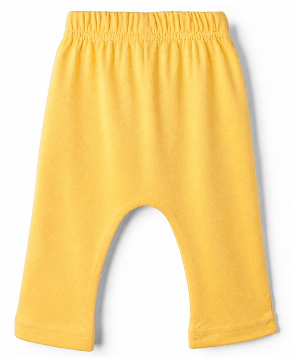 Babyhug Cotton Knit Diaper Leggings With Butterfly Print Pack of 3 in Blue Yellow