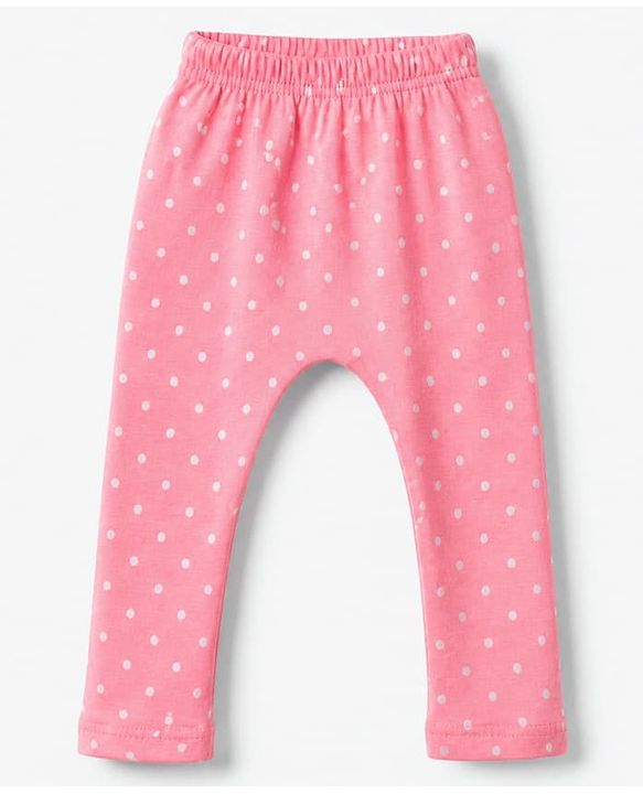 Babyhug Cotton Knit Full Length Diaper Leggings With Floral & Polka Dot Print Pack of 3 in Yellow Pink Green