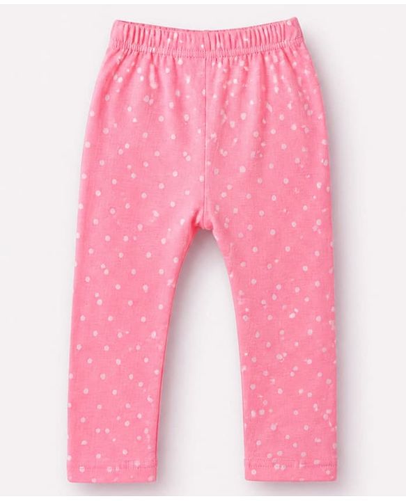 Babyhug Cotton Knit Full Length Diaper Leggings With Floral & Polka Dot Print Pack of 3 in Yellow Pink Green