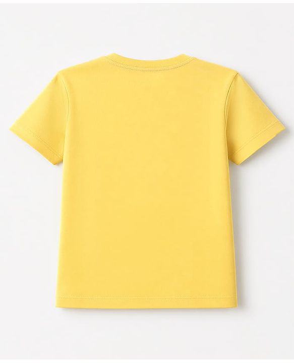 Babyhug 100% Cotton Interlock Knit Half Sleeves T-Shirt & Shorts Set With Text Print - Yellow