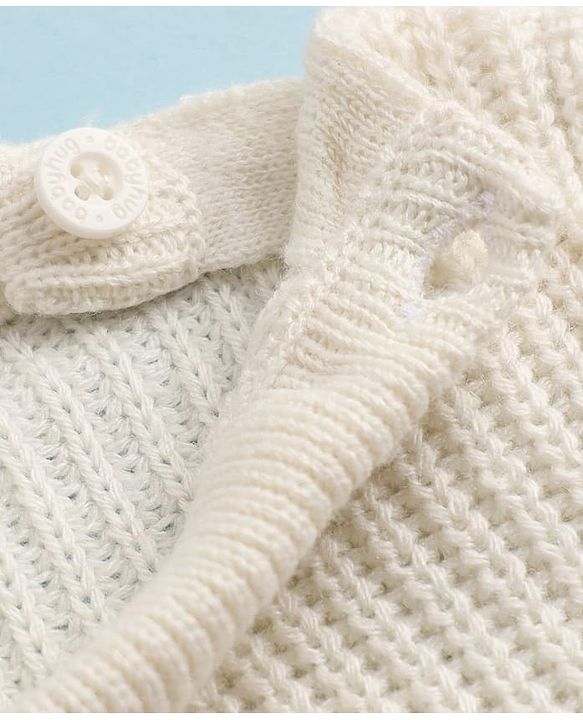 Babyhug Knit Full Length Sweater Sets with Full Sleeves and Tiger Patch in Pink for 3-6 Months