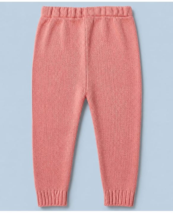 Babyhug Knit Full Length Sweater Sets with Full Sleeves and Tiger Patch in Pink for 3-6 Months