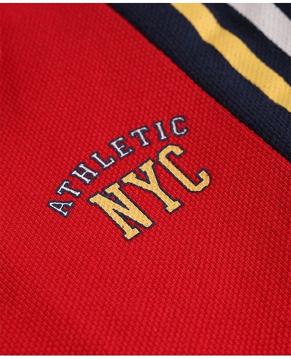 Babyhug 100% Cotton Single Jersey Knit Half sleeves T-shirt & Joggers Set With Text Embroidery - Red