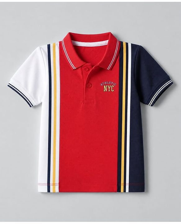 Babyhug 100% Cotton Single Jersey Knit Half sleeves T-shirt & Joggers Set With Text Embroidery - Red
