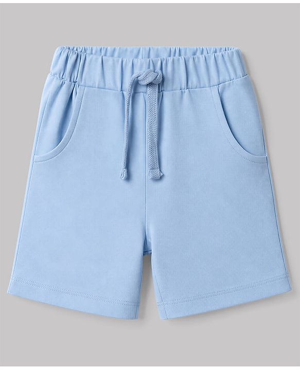 Babyhug 100% Cotton Single Jersey Knit Half Sleeves T-Shirt & Shorts With Construction Vehicle Print - Peach & Light Blue