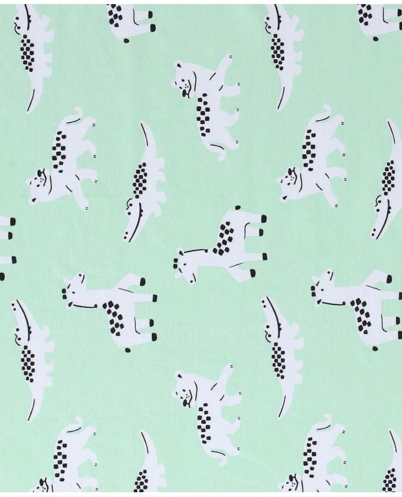 Babyhug Knit 100% Cotton Interlock Towel & Wrapper With Hood & Animal Print L 75.5 x B 69 cm - Green