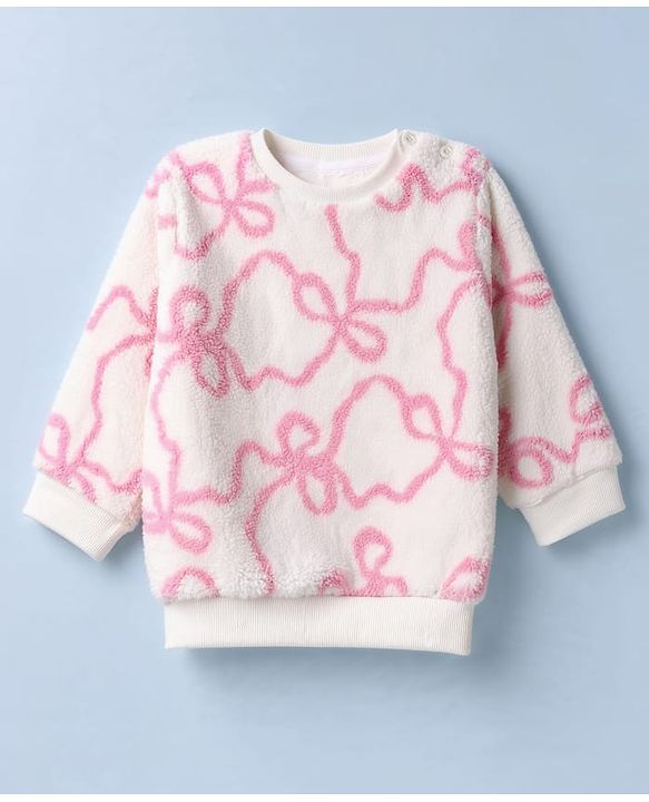 Babyhug Fur Woven Full Length Printed Winter Wear Co-Ords Suit - Pink