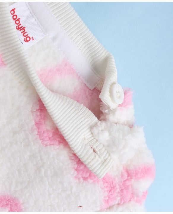 Babyhug Fur Woven Full Length Printed Winter Wear Co-Ords Suit - Pink